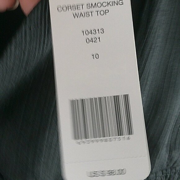 bebe- Black Corset Smocking Waist Top - Size 10 - Picture 5 of 6